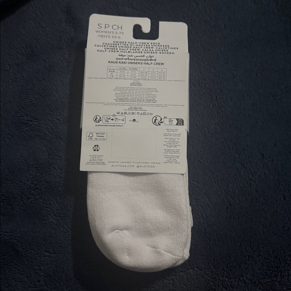 ALO Yoga White and Black Unisex Half-Crew Socks - Picture 3 of 3